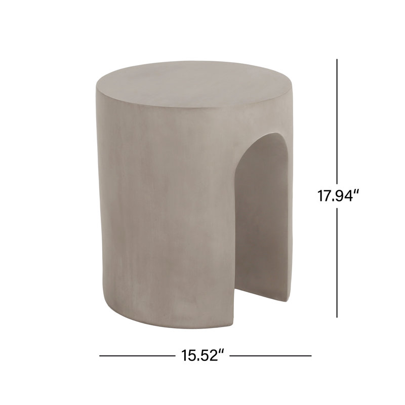 Table d'appoint ronde en U gris clair Mgo - idéale pour le patio, la pelouse et le jardin