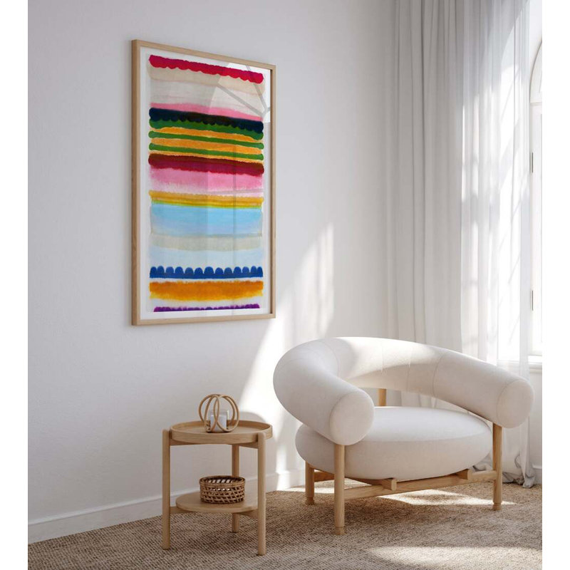 Heartbeat Stripe By Kristi Kohut, White Wood, 18" H x 24" W