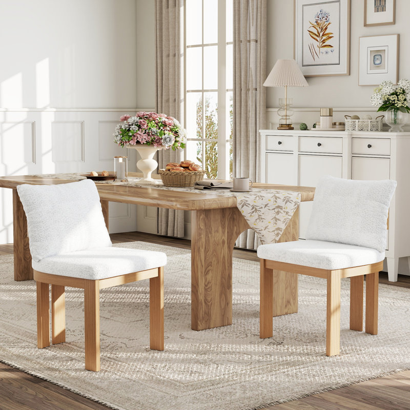Chaises de salle à manger Boucle, 2, Beige
