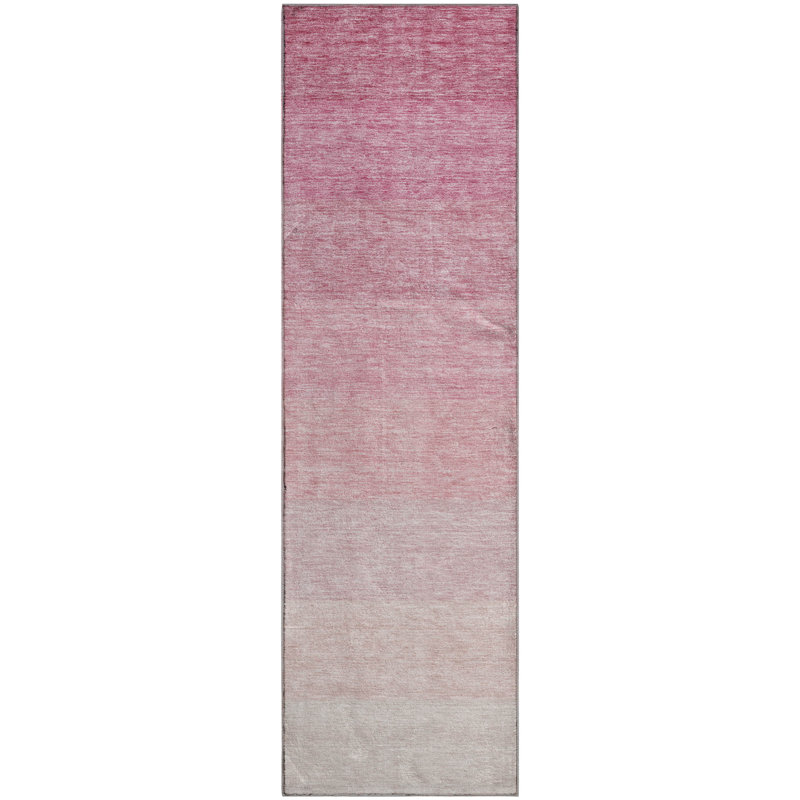 Premium Machine Washable Prisco Pink Rug, Runner 2'3" x 7'6"