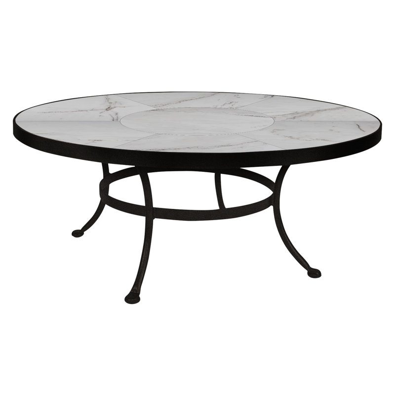 Outdoor Round Coffee Table, Pallazo White, Carbon Black