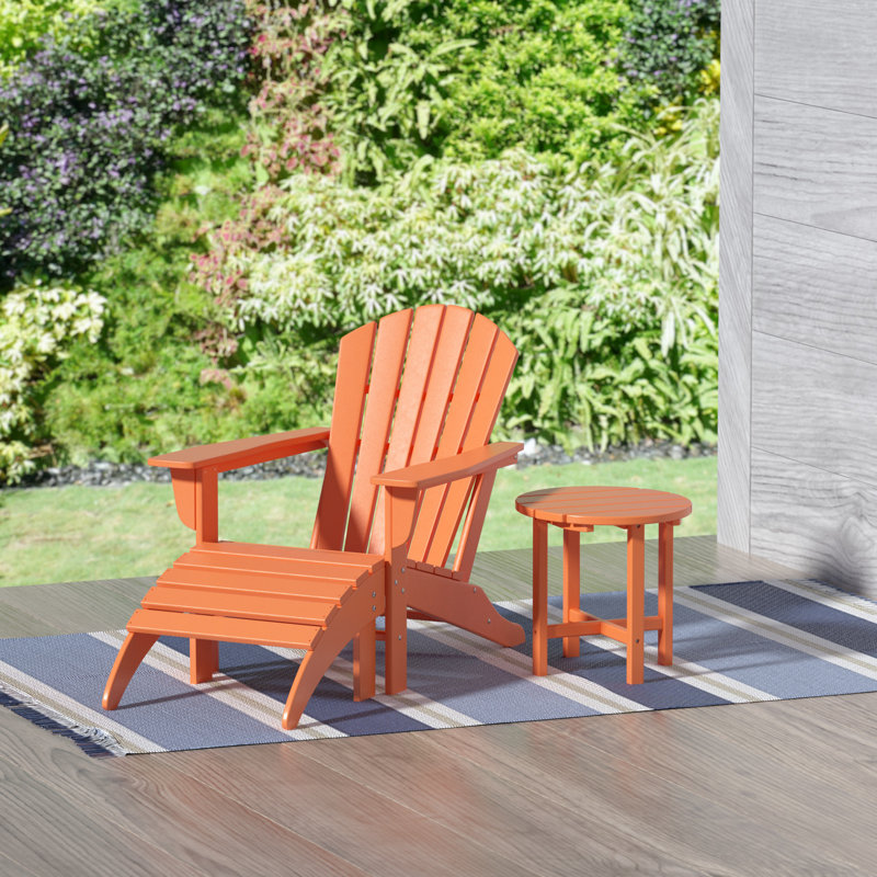 Chaise Adirondack en plastique avec repose-pieds Altura, Orange
