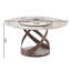 Table de salle à manger moderne en pierre frittée de 59,05 po avec plateau tournant rond de 31,5 po et piédestal exquis en métal avec 8 chaises.-1835532336