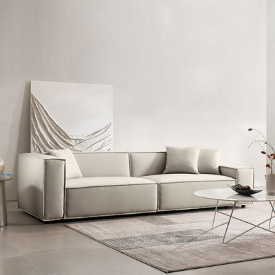 Gray Leather Match Modular Sofa cushion couch