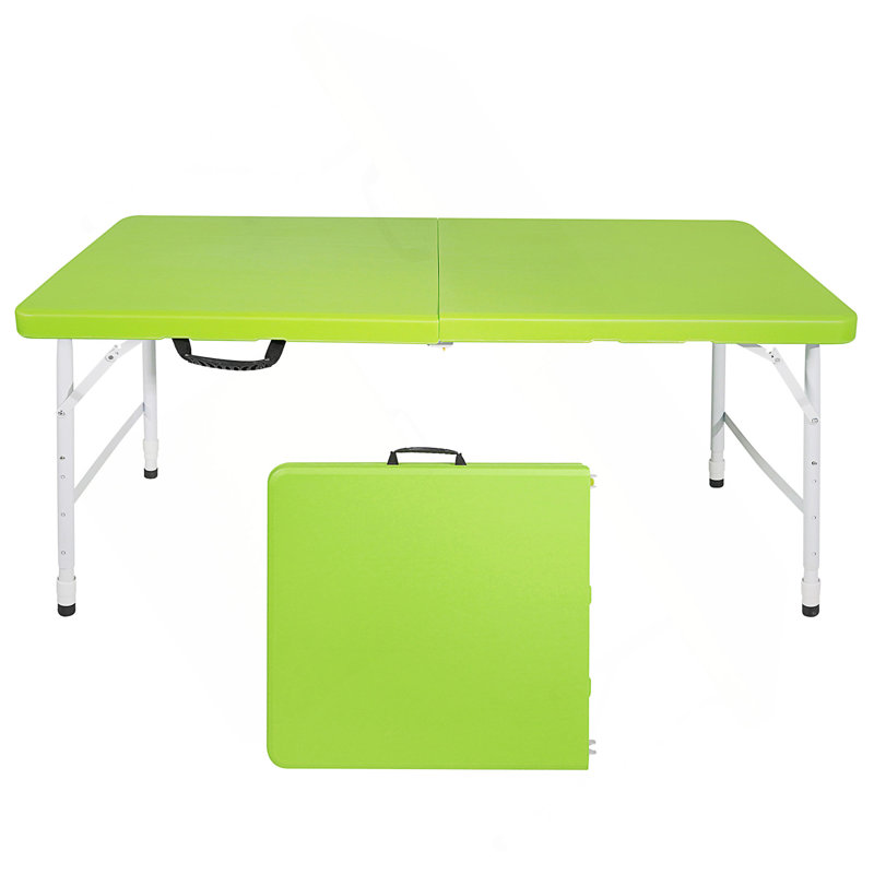4Ft Portable Folding Table Indoor&Outdoor Maximum Weight 135KG Foldable Table For Camping, Green