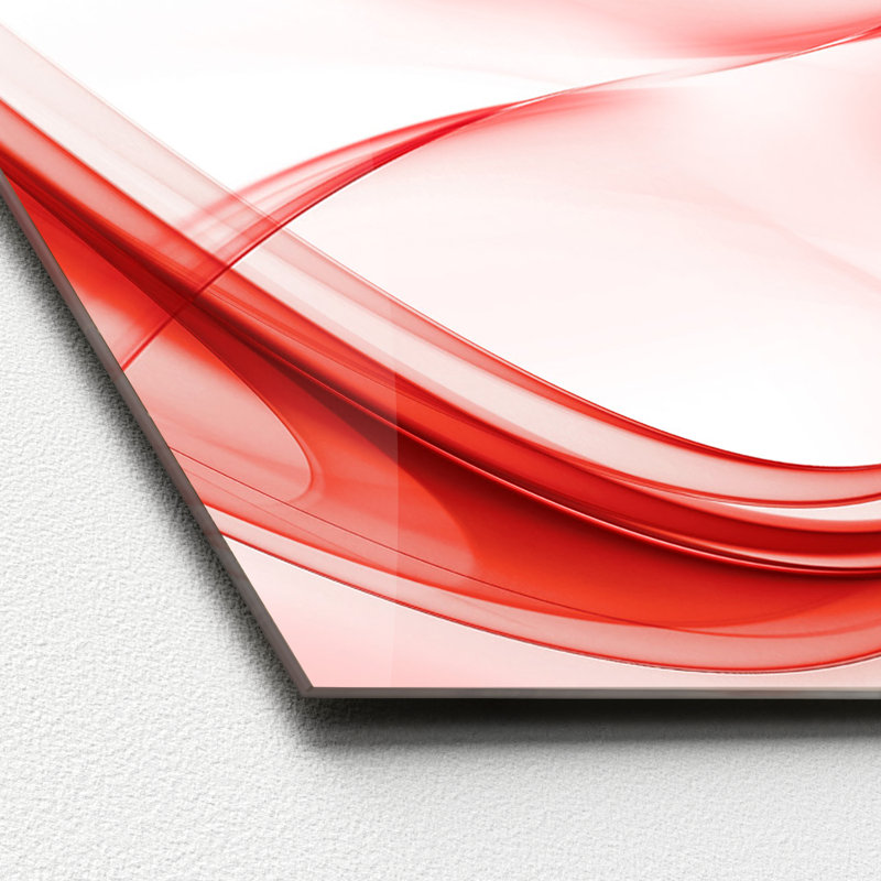High Red Wave II - Graphic Art Print on Glass