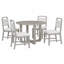 Ensemble de salle à manger rétro 5 pièces avec table ronde à motif de grain de bois et 4 chaises rembourrées-2064664670