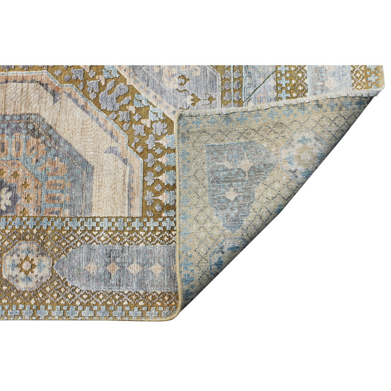 NEOV4467RGYGY Hand Knotted Oriental Area Rug, Rectangle 9' x 12'