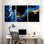 Ensemble de 3 reproductions d'art sur toile avec villes et pays