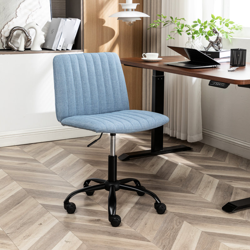 Fauteuil de bureau bleu - réglable en hauteur et pivotant sur 360 °, revêtement en tissu confortable, base en métal stable, mousse épaisse, 5 sièges pivotants bleus, pour une meilleure posture, siège en mousse respirante
