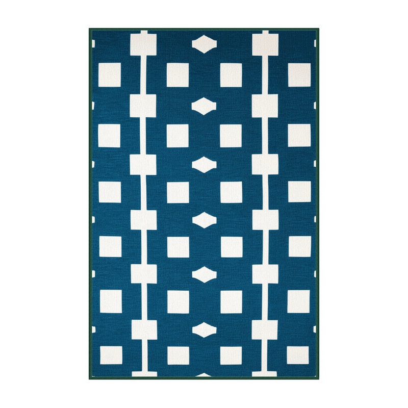 Machine Washable Trellis Green Area Rug, Runner 2' x 4'