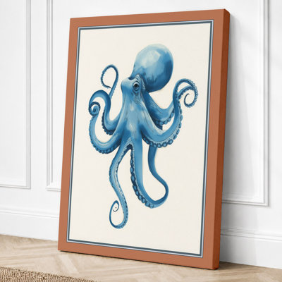 Blue Octopus Modern - Wrapped Canvas