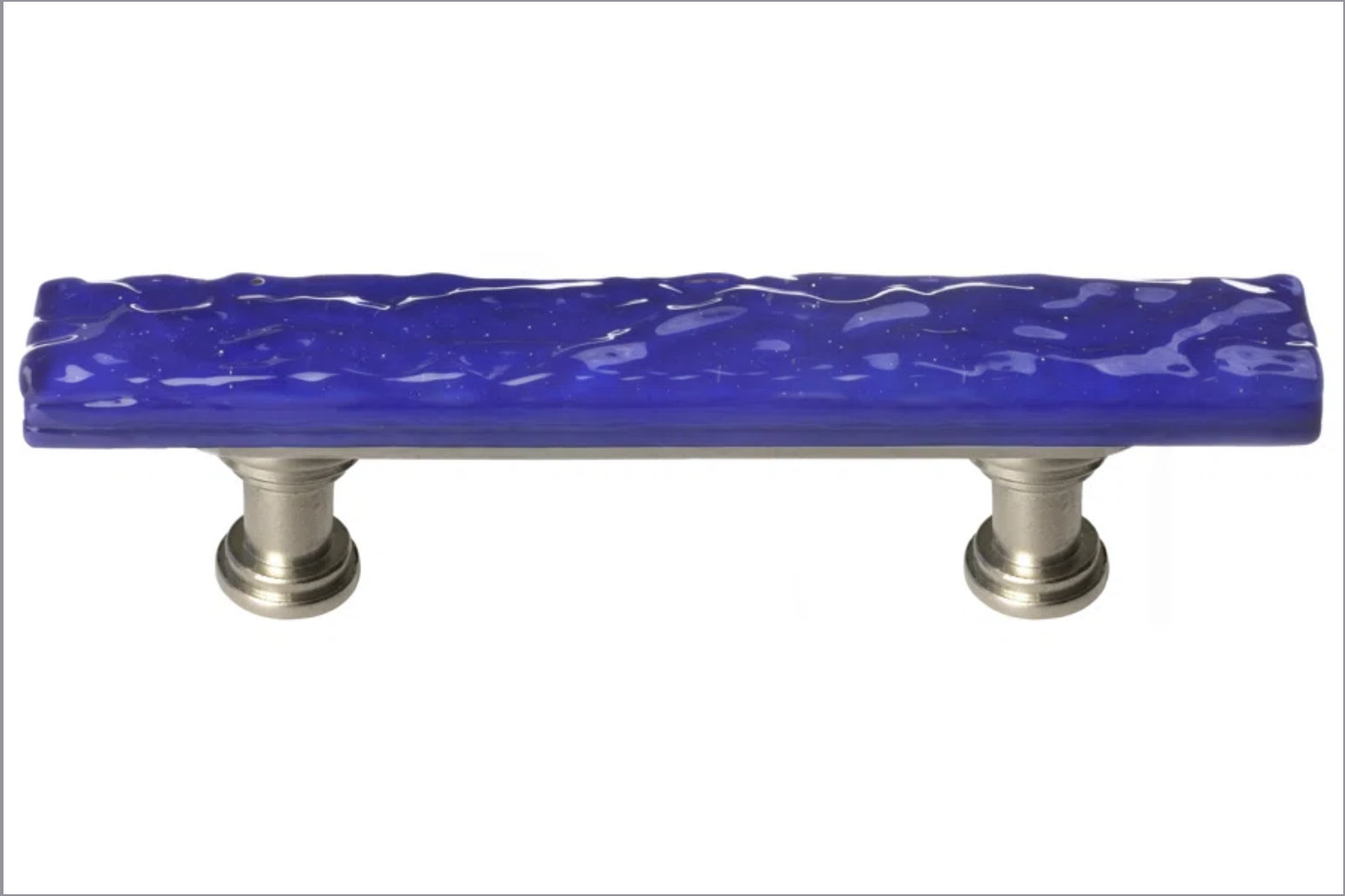 Skinny Glacier Bar Cabinet Pull, Oil Rubbed Bronze, Deep Cobalt Blue