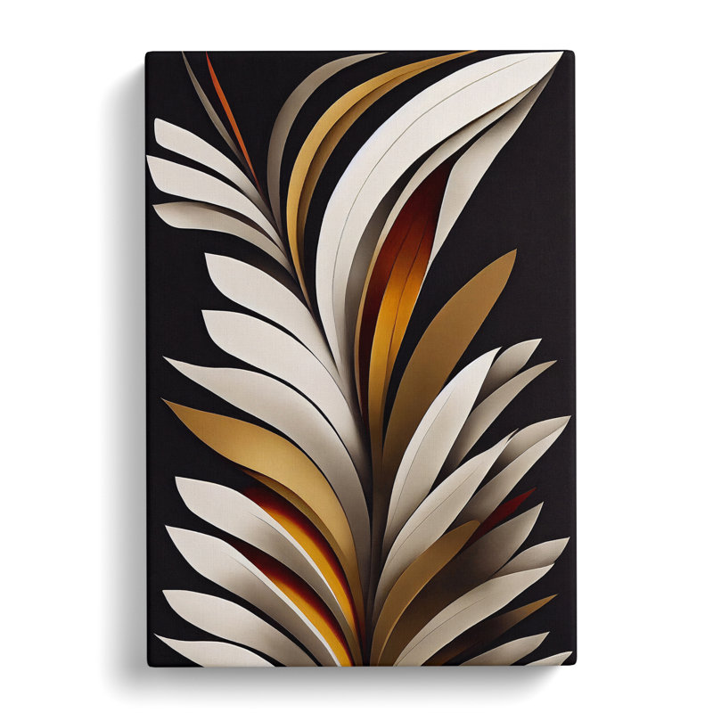 Elegant Feather - Wrapped Canvas Painting, 50cm H x 35cm W x 3cm D
