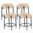 Modern Dining Chair Set, 23.6" Counter Height Stools with Round Soft Padded Boucle Backless Seat-62360787