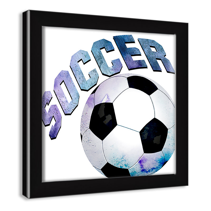 Fille de football 1, H 9 po x l 9 po x P 1,19 po, Encadré de boîte noir