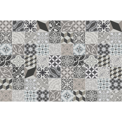 Lydia Vinyl Machine Printed Area Rug