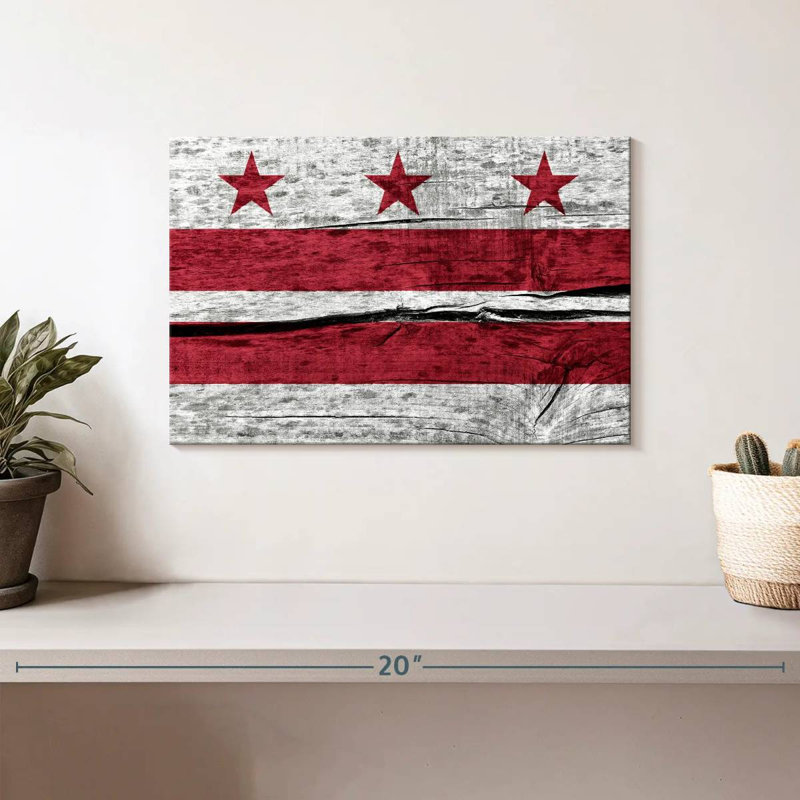 Drapeau Borges Wood Style Washington DC, H 8 po x l 12 po