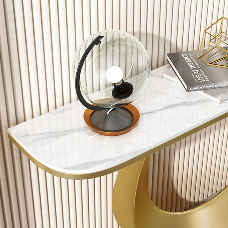 Console Table, White, 31.5" H x 39.4" W x 11.8" D, Black