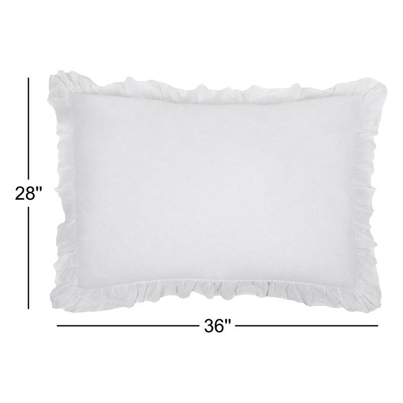 Charlie Linen Lumbar Pillow Cover & Insert, White
