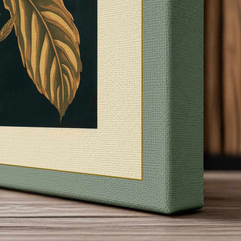 Study in Bloom Botanical - Wrapped Canvas, 24x16 - 61.0 x 40.6 cm, Sage Border