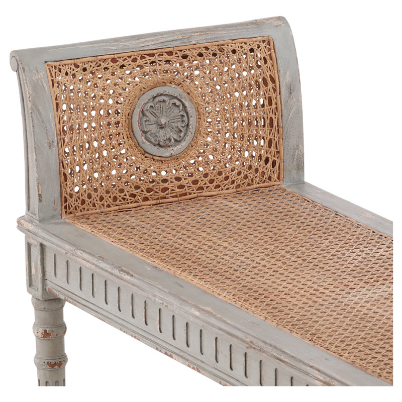 Furniture Classics Castlewood Greige Mahogany Cane Bench