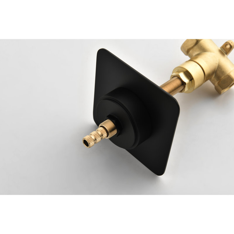 Contrôle de volume de douche 3/4 po en métal coulé - poignée en laiton et contrôle précis de la température, aspect de garniture uniforme de soupape à haut débit noir mat,