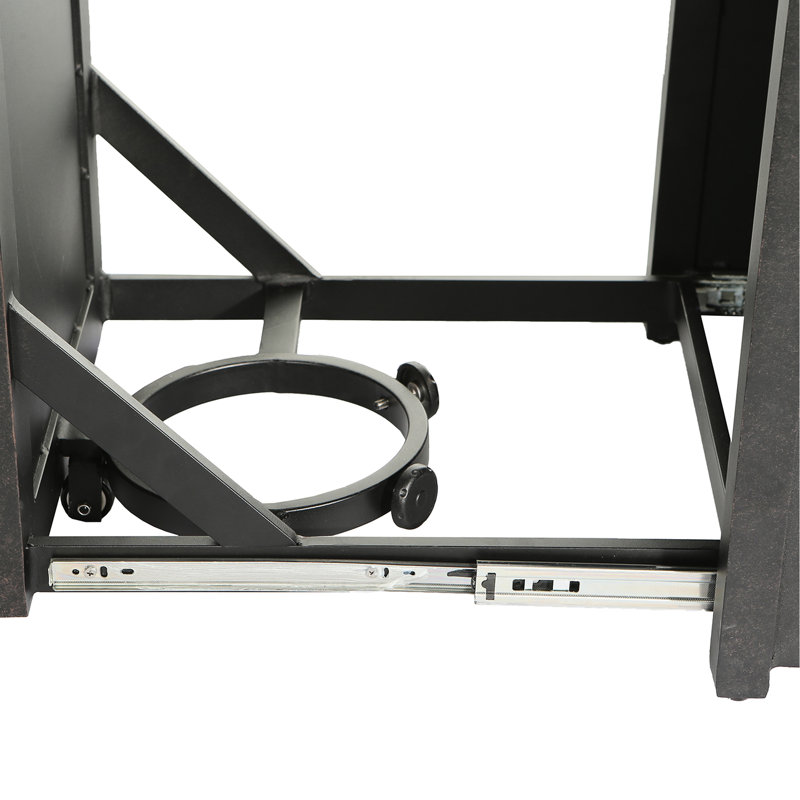 Table de foyer rectangulaire en aluminium 50 x 32 po avec verre et couvercle, 55 000 propane, conception confortable, idéale pour la table de jardin au propane, 50 x 32 po, rouille
