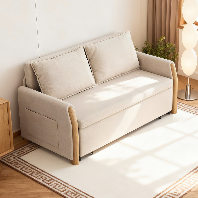 2 Seater Linen Blend Sofa Bed