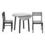 Ensemble de table de salle à manger, ensemble de 3 pièces, petit, abattant 35 po, cuisine, métal noir, stratifié gris, contemporain, moderne