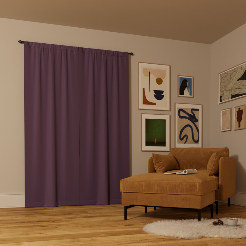 Rideau 100% occultant avec passe-tringle Rianna, L 40 po x L 63 po, Mauve améthyste