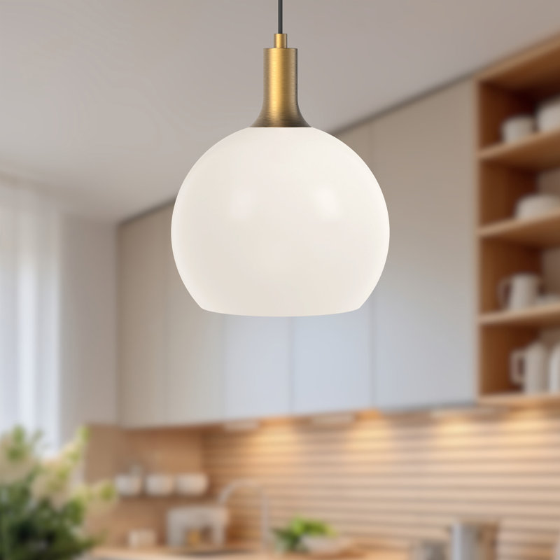 Castilla 1 - Light Single Pendant, Aged Gold, Opal
