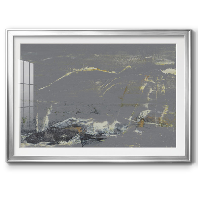 «Mystique Abstract I», reproduction sur papier, Argent, H 30 po x l 44 po x P 1,5 po