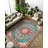 Girraj Burgundy Green Oriental Machine Printed CGirrajn Polyester Area Rug-1644728105