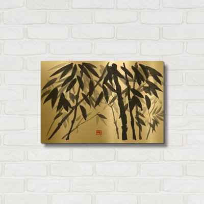Tableau mural en métal doré « Bamboo 03 » de Pechane, 61 x 41 cm