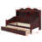 Retro Wooden Day Bed Frame Featuring Storage Drawers and Headboard Storage Shelves-125583091