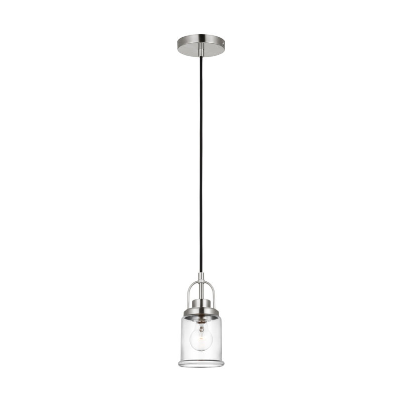 1 - Light Single Pendant, Brushed Nickel
