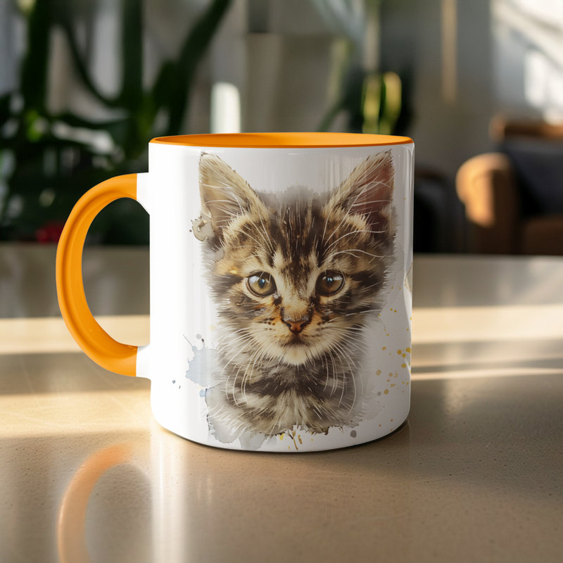 Ceramic Coffee Mug, 1, Orange