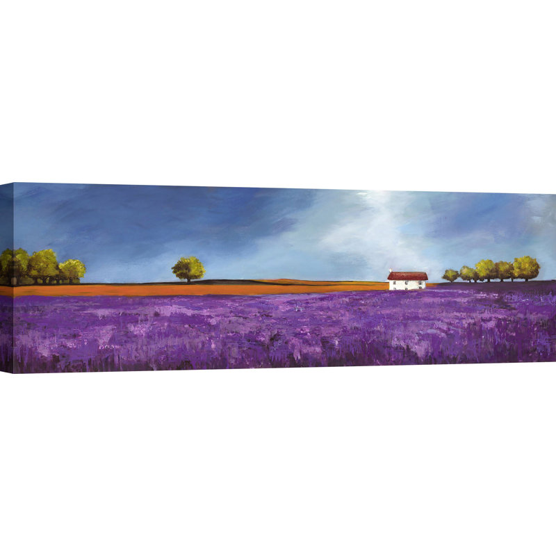Field Of Lavender by Philip Bloom - Wrapped Canvas Painting, 35cm H x 100cm W x 4cm D