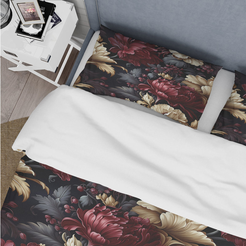 Literie Renaissance Revival Victorian, Housse de couette simple + 1 taie décorative stan