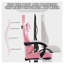 Chaise de jeu en cuir rose à haut dossier avec repose-pieds