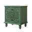 Table de chevet en bois sculpté avec 3 tiroirs, commode décorative en relief à volutes rétro, table de bout d'armoire de rangement pour le salon de la chambre à coucher-320911832