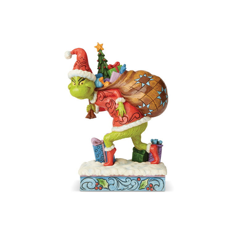 Enesco Jim Shore Dr. Seuss The Grinch Holding Ghirlanda ornamento da appendere, 13 cm, multicolore