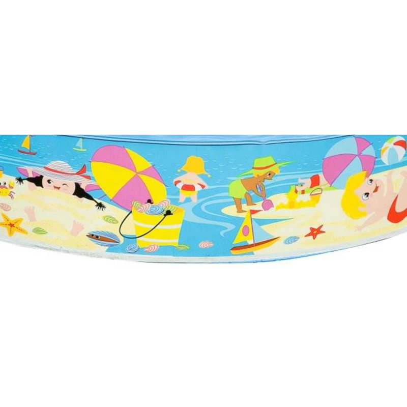 Beach Days Round Inflatable Kiddie Pool with Colorful Graphics