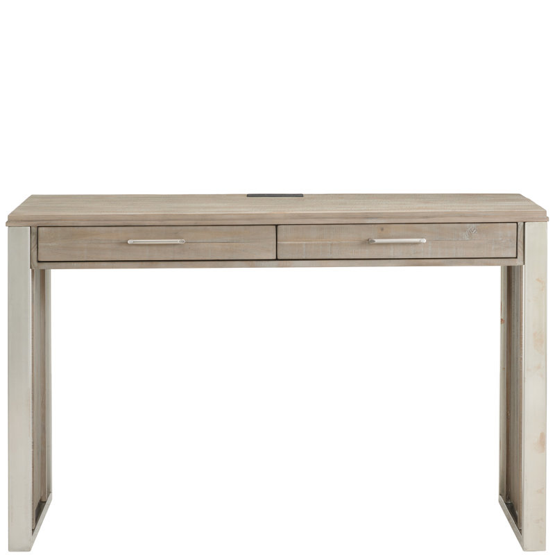 Bureau en bois massif avec prises Musso