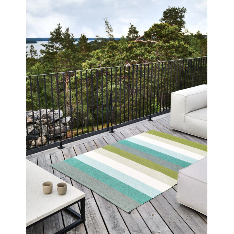 Tapis vert forêt / gris / bleu Molly