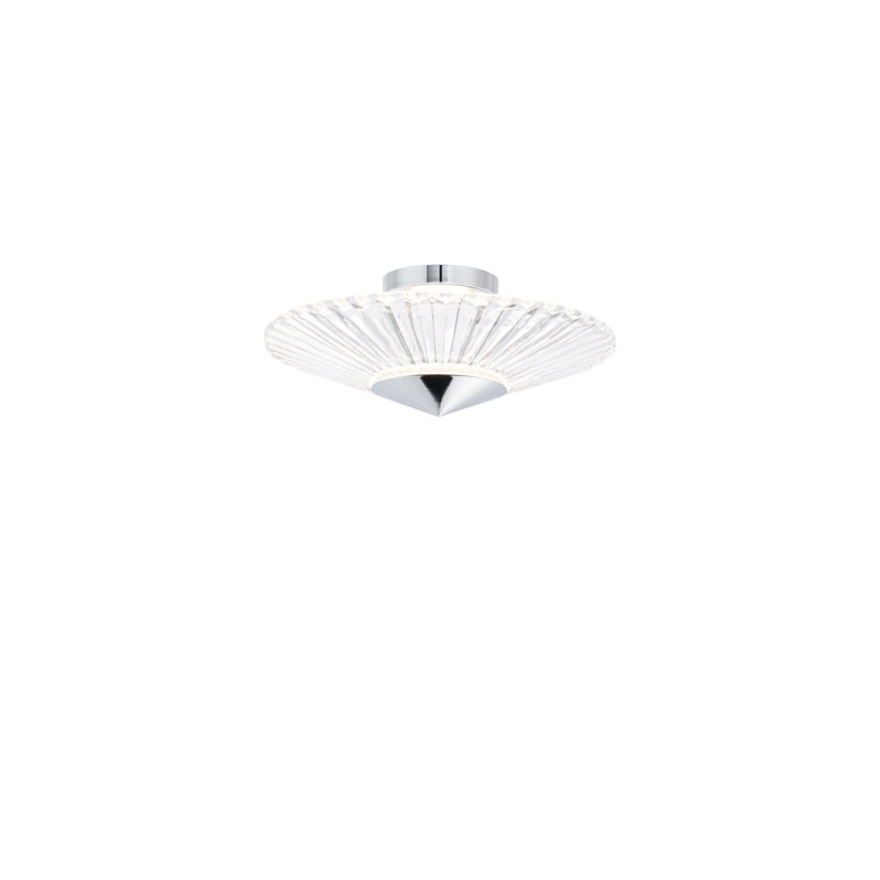 Origami 1 - Light LED Semi Flush Mount, Aged Brass, 5.5" H x 12" W x 12" D
