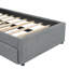 Lit plateforme tapissier simple avec lit gigogne Teddy-1398177356