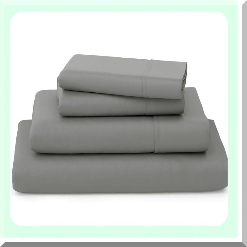 Silky Soft Luxury Sheets - Breathable & Cooling 5-Piece Bedding Set with Deep Pockets - Split - Rayon Blend, Gray