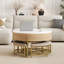 Table basse à plateau relevable moderne avec rangement et 3 repose-pieds